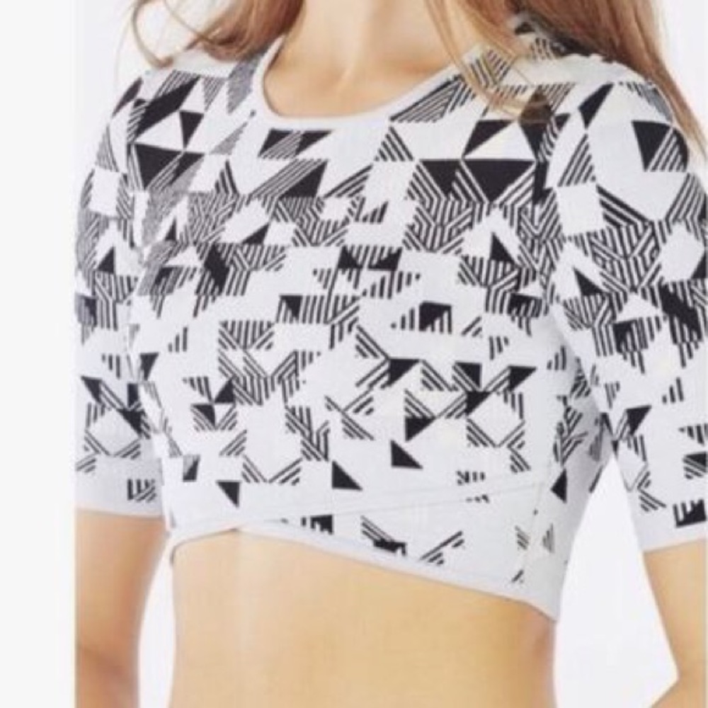 BCBGMaxazria Gracy Knit Jacquard Crop Top || XS